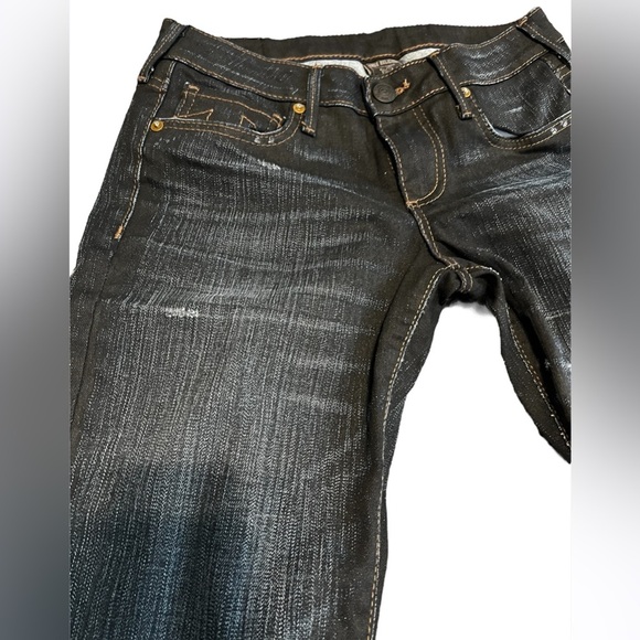 True Religion Jude Super Low Rise Skinny in Asphalt w/ Rips - Picture 5 of 12
